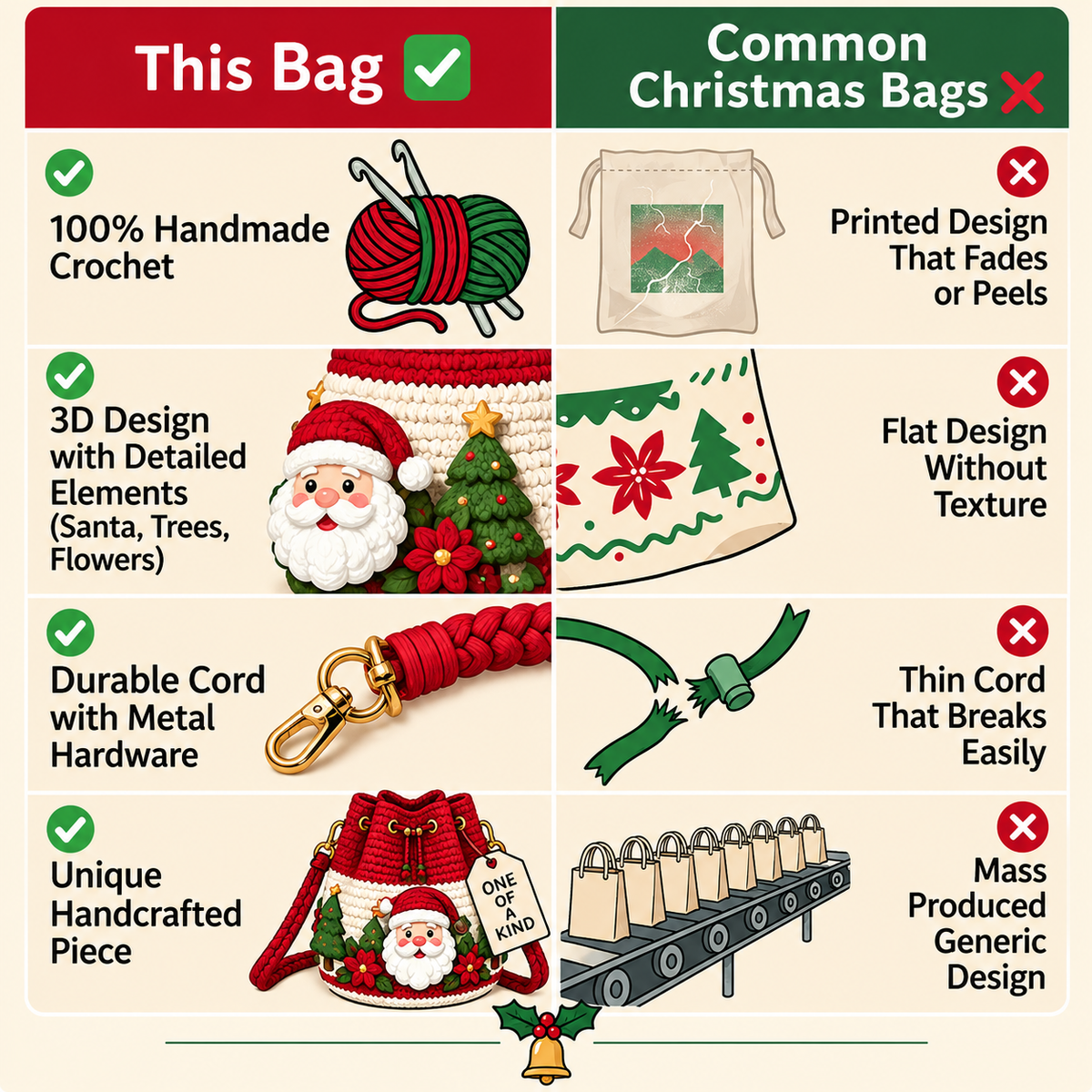 Hand-made Christmas bags
